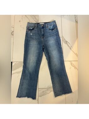 Womens Blue Denim Wide-Leg Jeans